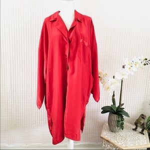 Vintage Red Silky Nightshirt 3X